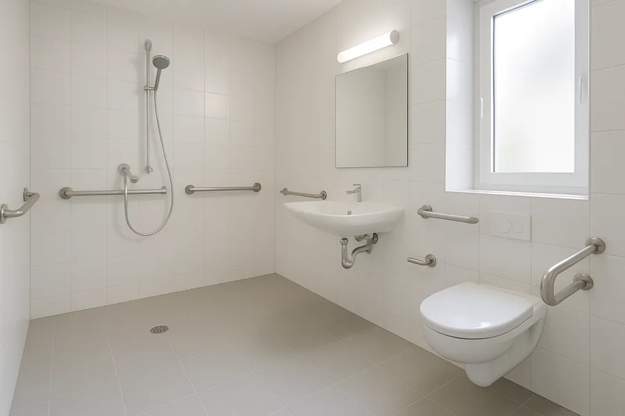 Barrierefreies Bad mit bodengleicher Dusche – Fliesen Dimov Erlangen